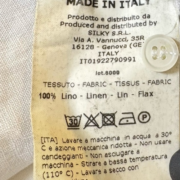 ROSSO35 Made in Italy Linen Ethereal Light Grey Button Down Tunic Sleeveless Top - Picture 16 of 16